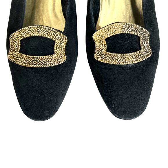 ANN TAYLOR Design Studio Flats in Black Suede Women's Size 8 - Picture 3 of 10